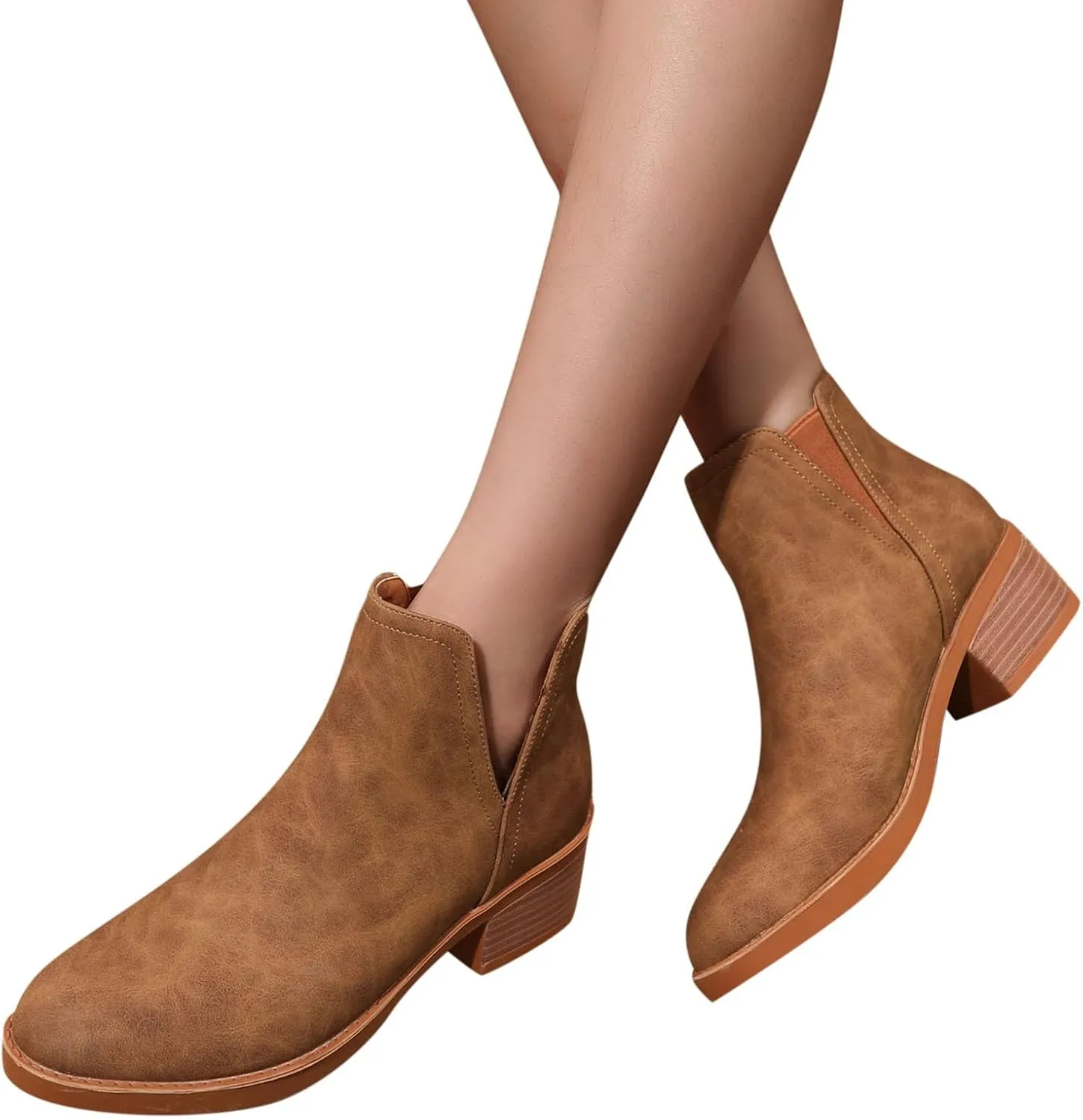 Gibobby Boots for Women Low Heel Arch Support Boots Comfortable Casual Short Ankle Booties Everyday Boots 52
