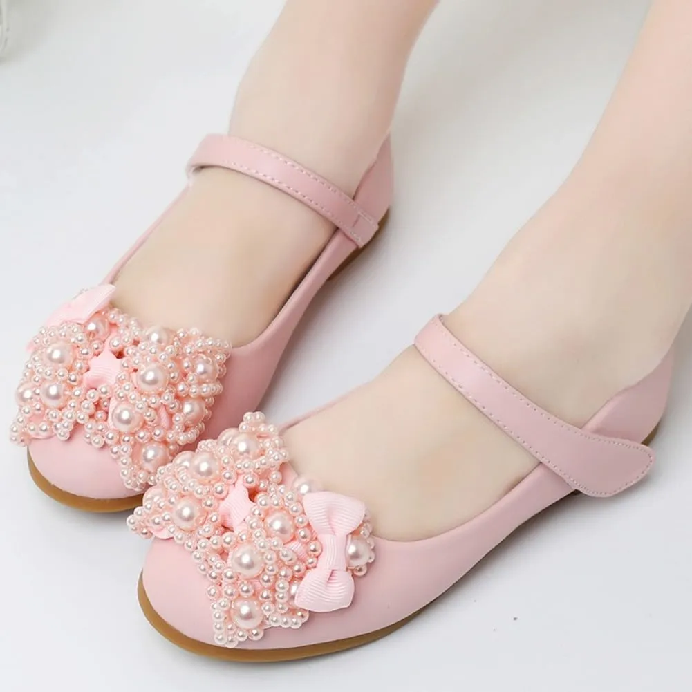 Girls Sparkle Mary Jane Ballerina Flat Glitter Low Heel School Princess Wedding Flower Dress Shoes for Toddler/Little Kid/Big Kid