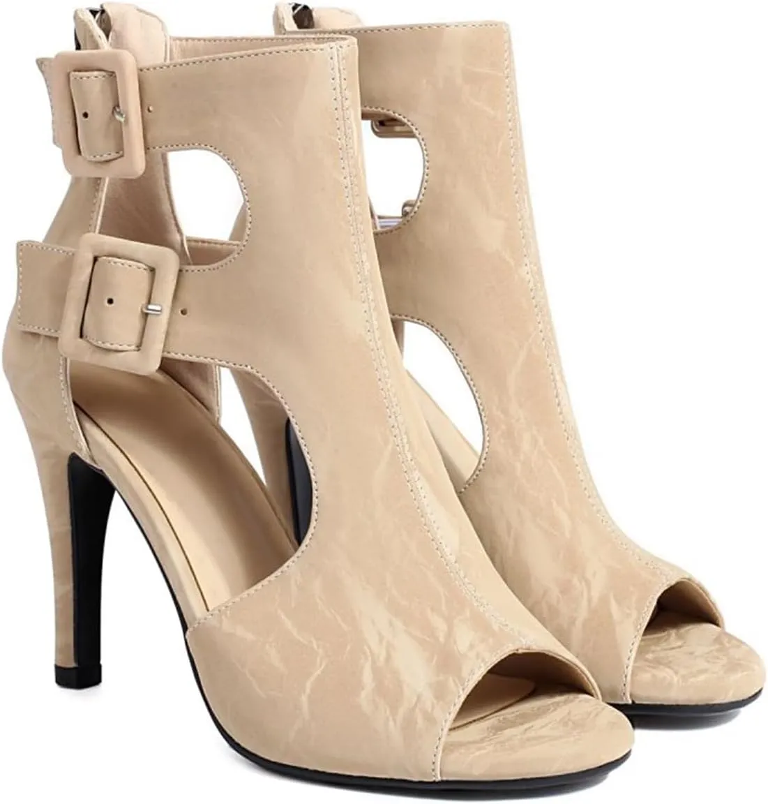 Heels for Women Peep Toe Booties Dressy Sandals Block heel Gliadiator Shoes