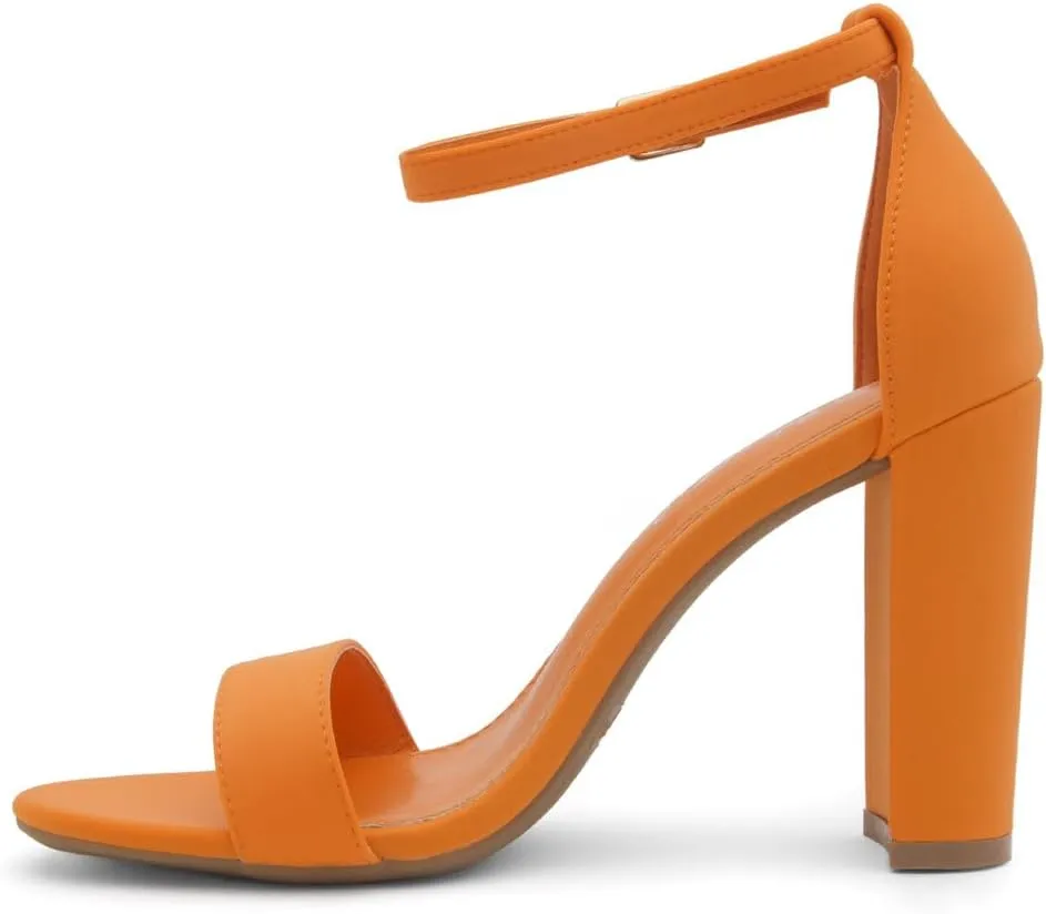 Herstyle Womens Chunky Block Heels  Open Toe Ankle Strap Sandals, 3.75 Inch High Heels for Wedding, Party & Dressy Occasions  Comfortable Strappy Dress Shoes
