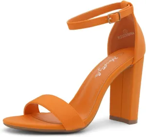 Herstyle Womens Chunky Block Heels  Open Toe Ankle Strap Sandals, 3.75 Inch High Heels for Wedding, Party & Dressy Occasions  Comfortable Strappy Dress Shoes