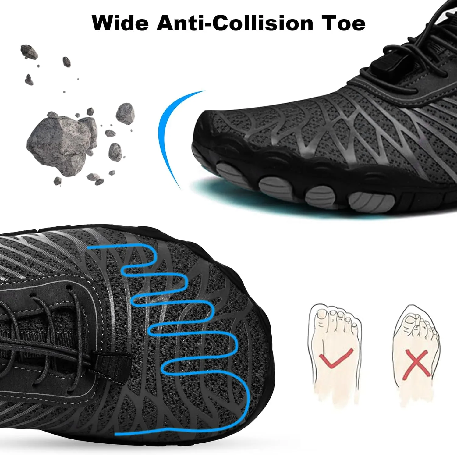 Hike Barefoot Shoes Women Men Non-Slip Healthy Breathable Fashion Trail Running Womens Mens Wide Toe Zero Drop Water Shoe