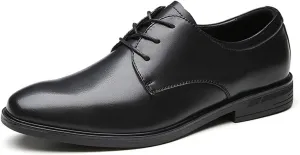 HOOENG Oxford Shoes for Men Lace Up Derby Shoes Round Toe Vegan Leather Low Top Resistant Non Slip Block Heel Classic (Color : Black, Size : 10)