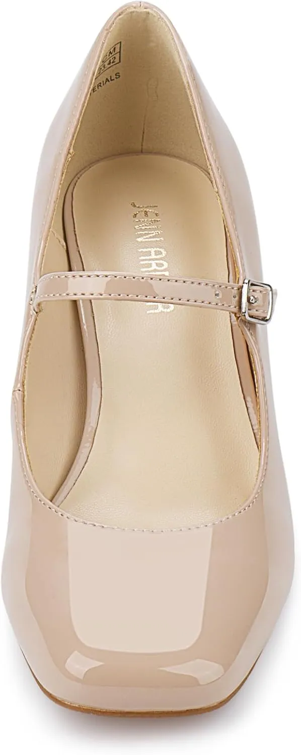 JENN ARDOR Women's Pumps Low Heel Dress Shoes for Women Closed Toe Chunky Mary Jane Work Pumps Shoes Oxfords