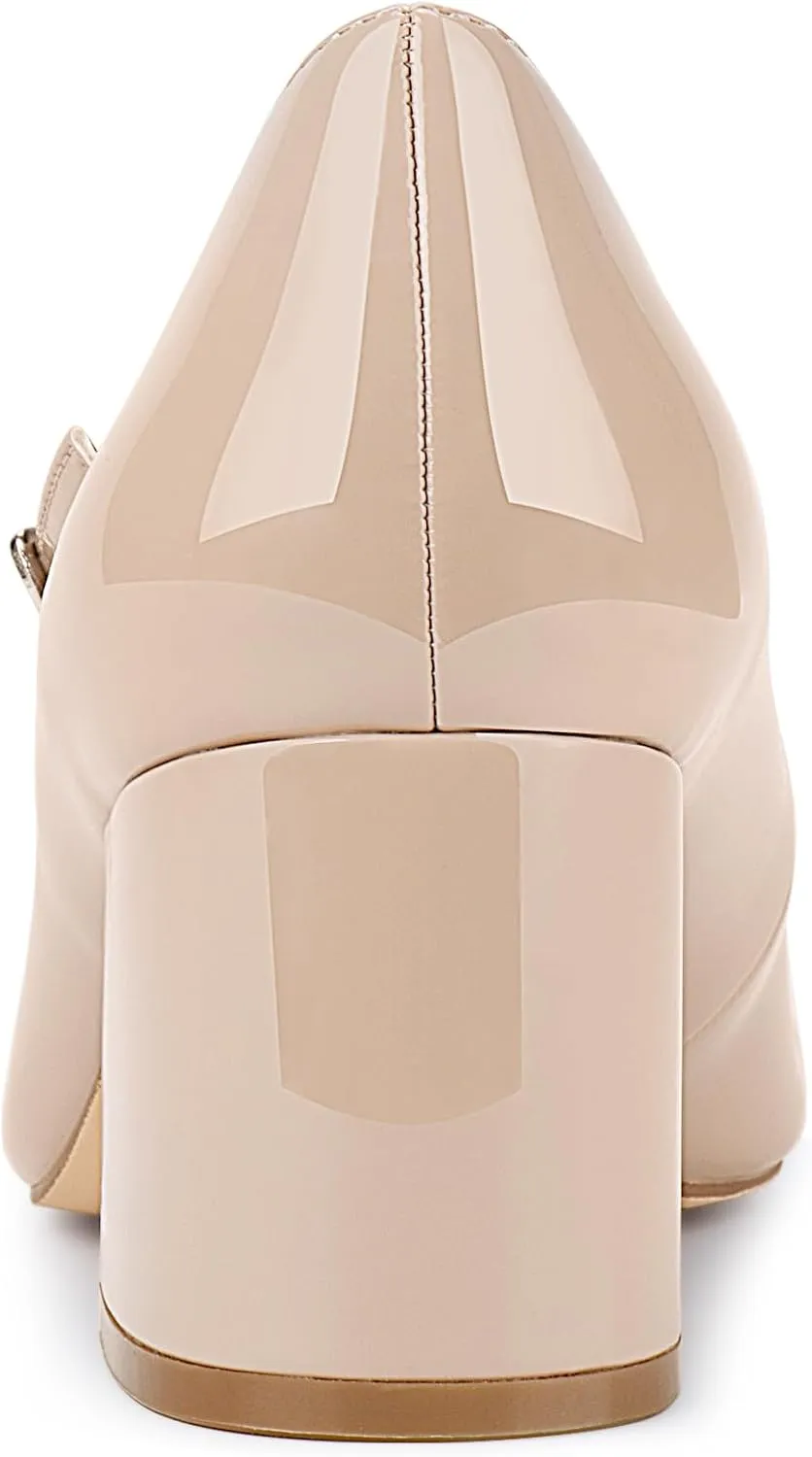 JENN ARDOR Women's Pumps Low Heel Dress Shoes for Women Closed Toe Chunky Mary Jane Work Pumps Shoes Oxfords