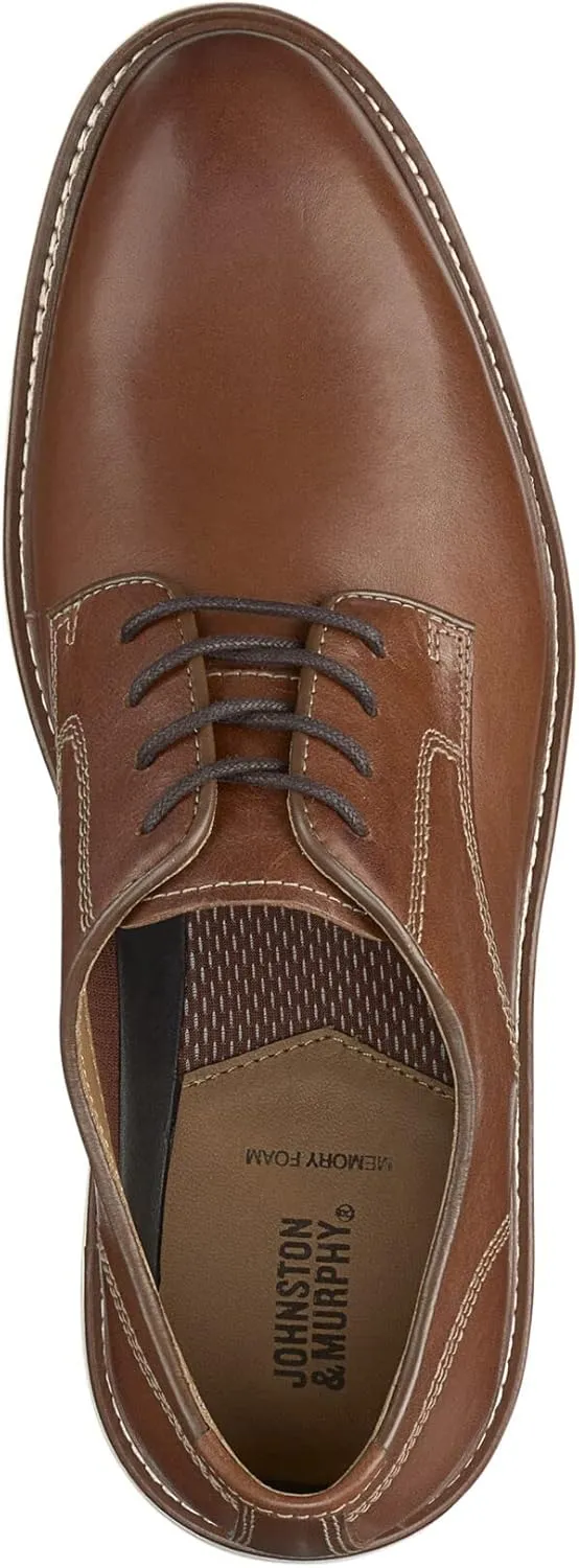 Johnston & Murphy Upton Plain Toe Mens Shoe, Business Casual Mens Dress Shoes, Comfortable Leather Shoes for Men