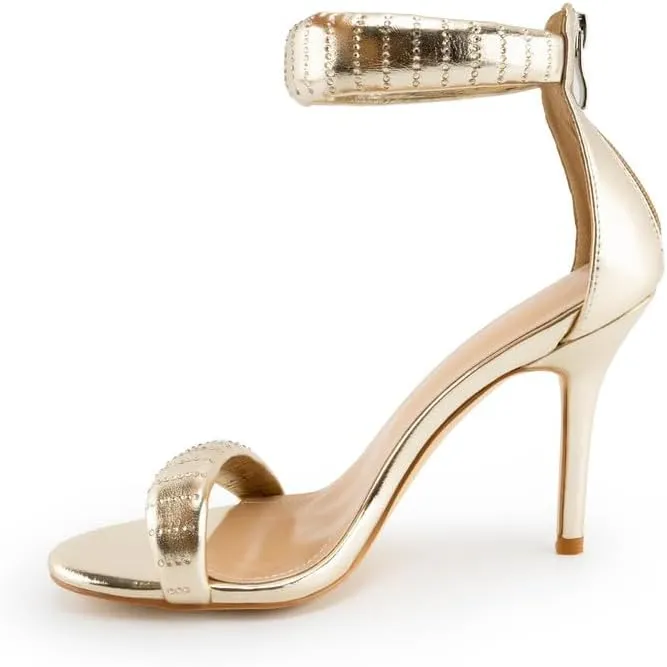 JORISTIMO Women's Open Toe High Heels Stiletto Crystal Embellished Heeled Sandals Dress Shoes for Women