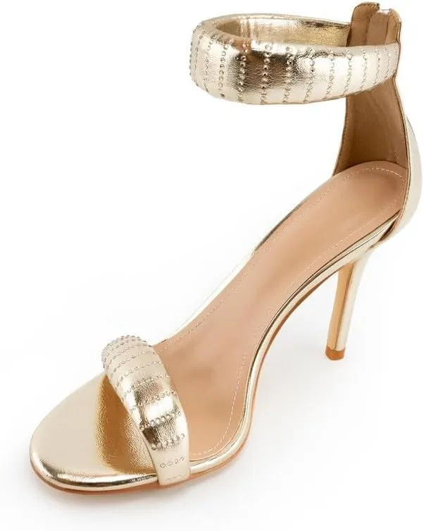 JORISTIMO Women's Open Toe High Heels Stiletto Crystal Embellished Heeled Sandals Dress Shoes for Women