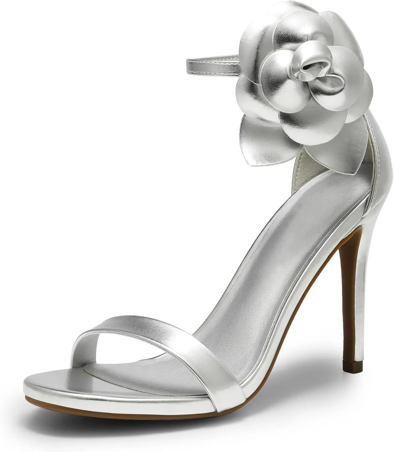 JORISTIMO Women's Open Toe High Heels Stiletto Crystal Embellished Heeled Sandals Dress Shoes for Women