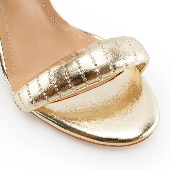 JORISTIMO Women's Open Toe High Heels Stiletto Crystal Embellished Heeled Sandals Dress Shoes for Women