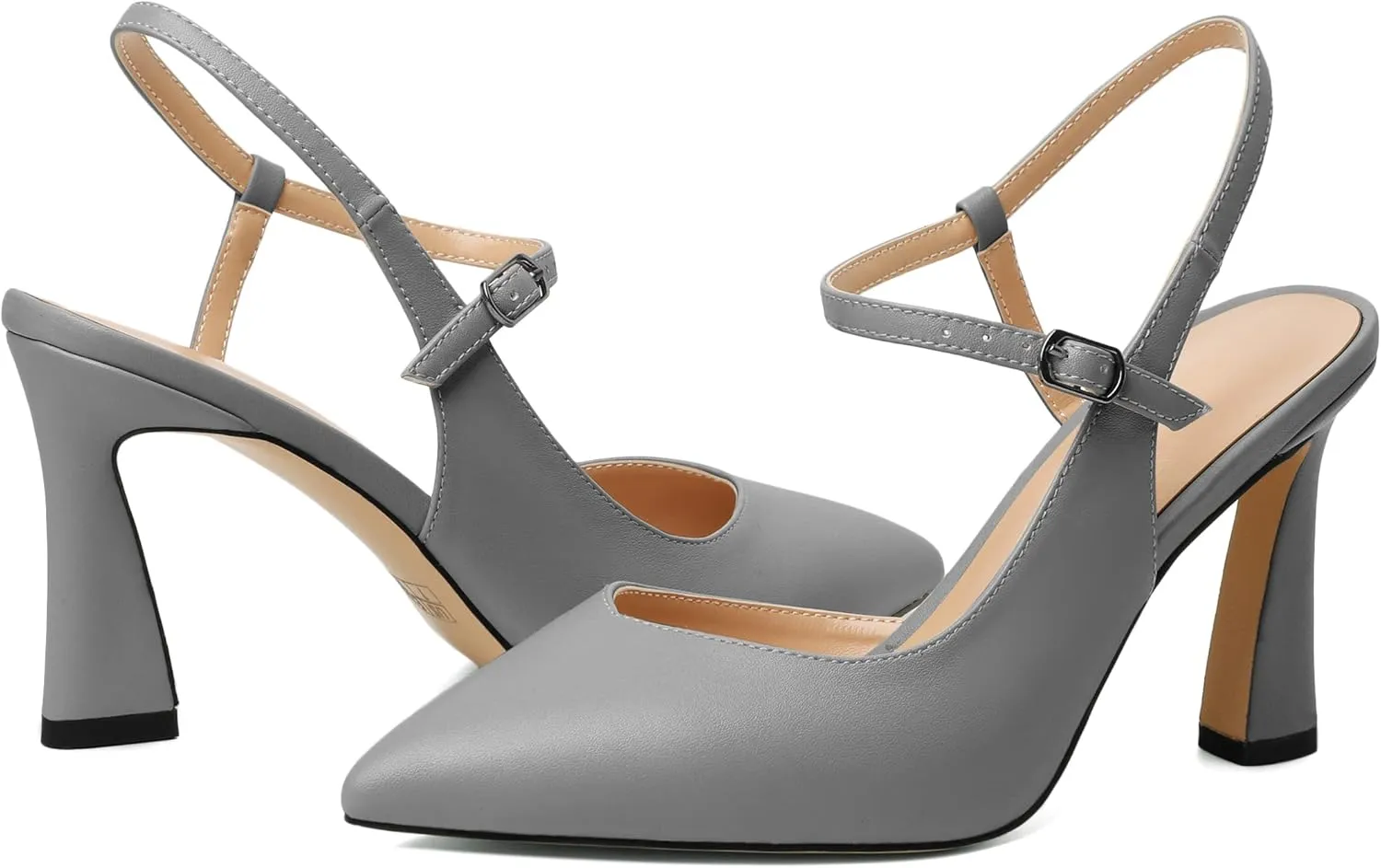 Joseywade Women Slingback High Heel Pumps Stiletto Heeled Sandals Closed Pointed Toe Ankle Strap Dress Shoes