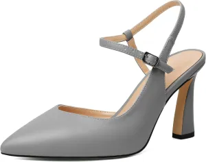 Joseywade Women Slingback High Heel Pumps Stiletto Heeled Sandals Closed Pointed Toe Ankle Strap Dress Shoes