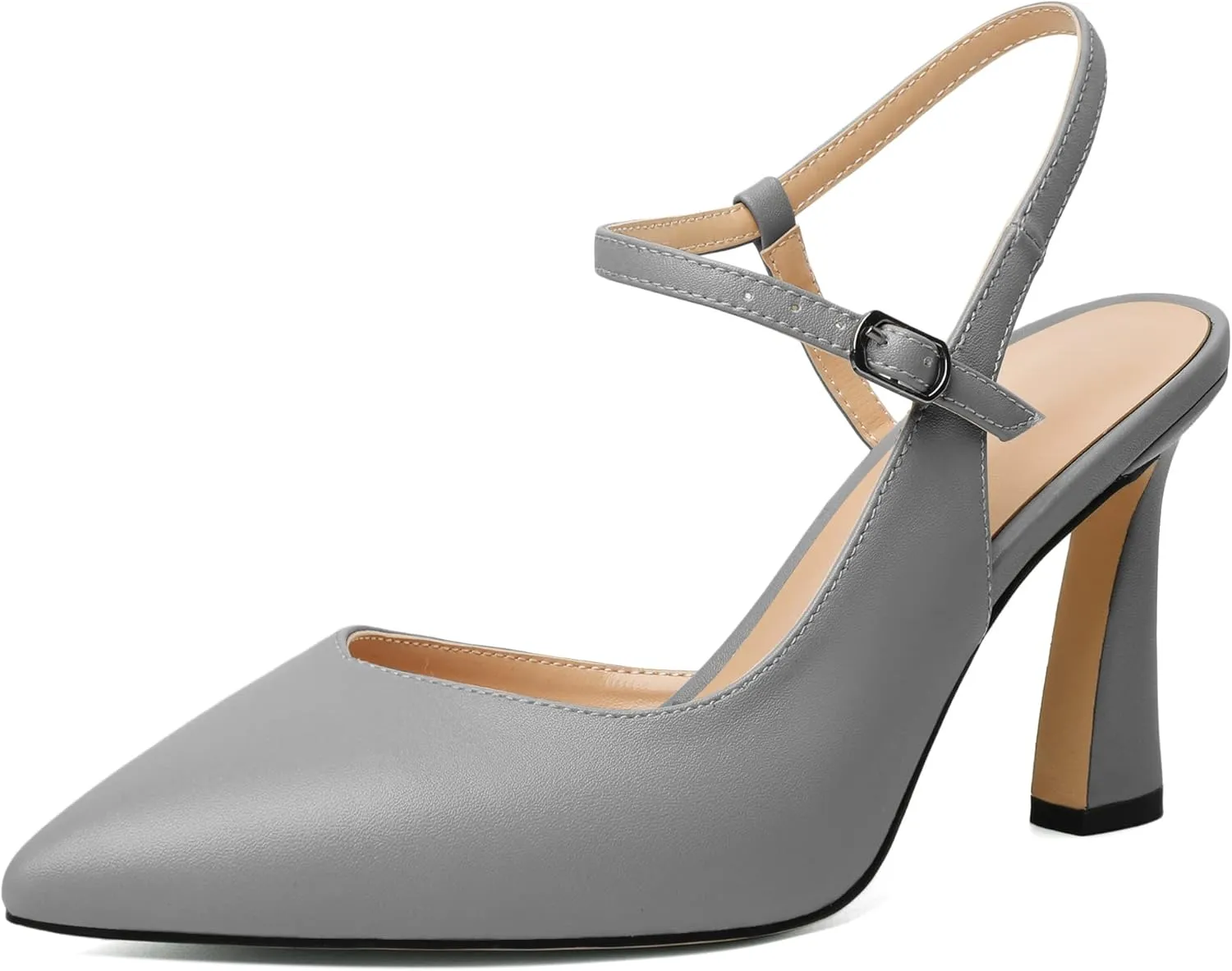 Joseywade Women Slingback High Heel Pumps Stiletto Heeled Sandals Closed Pointed Toe Ankle Strap Dress Shoes