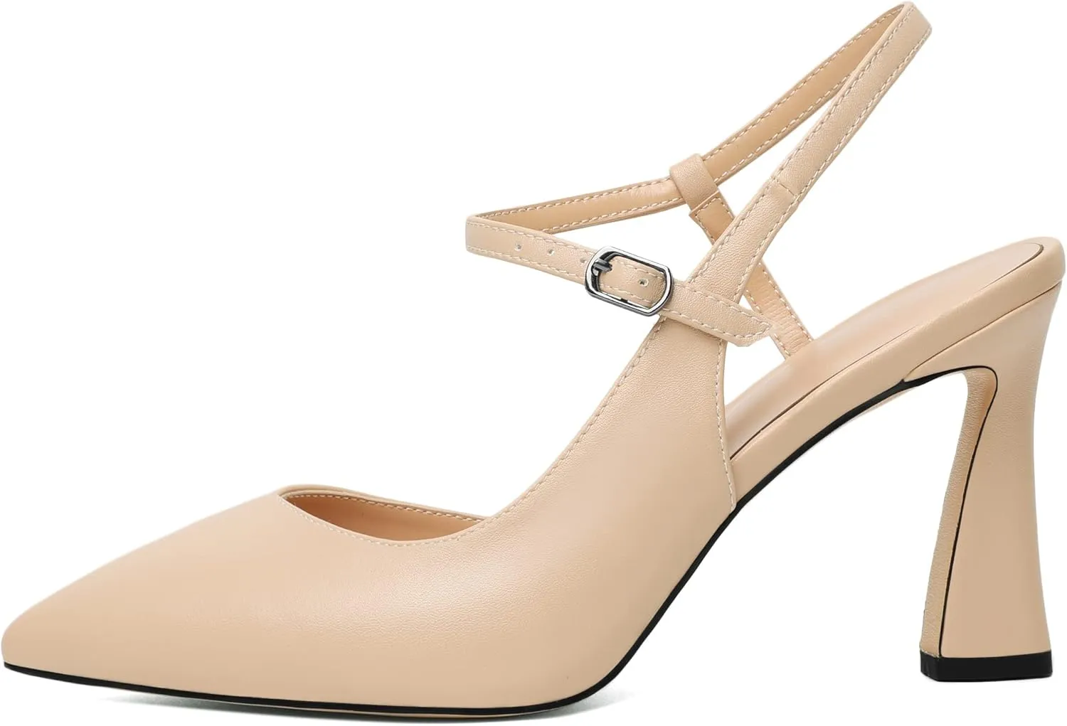 Joseywade Women Slingback High Heel Pumps Stiletto Heeled Sandals Closed Pointed Toe Ankle Strap Dress Shoes