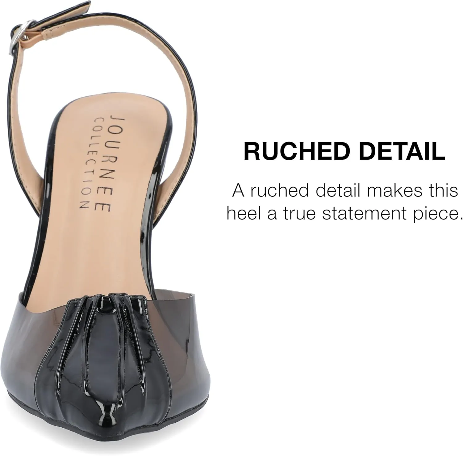Journee Collection Womens Ivyann Patent Ankle Strap Slingback Heels