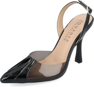 Journee Collection Womens Ivyann Patent Ankle Strap Slingback Heels