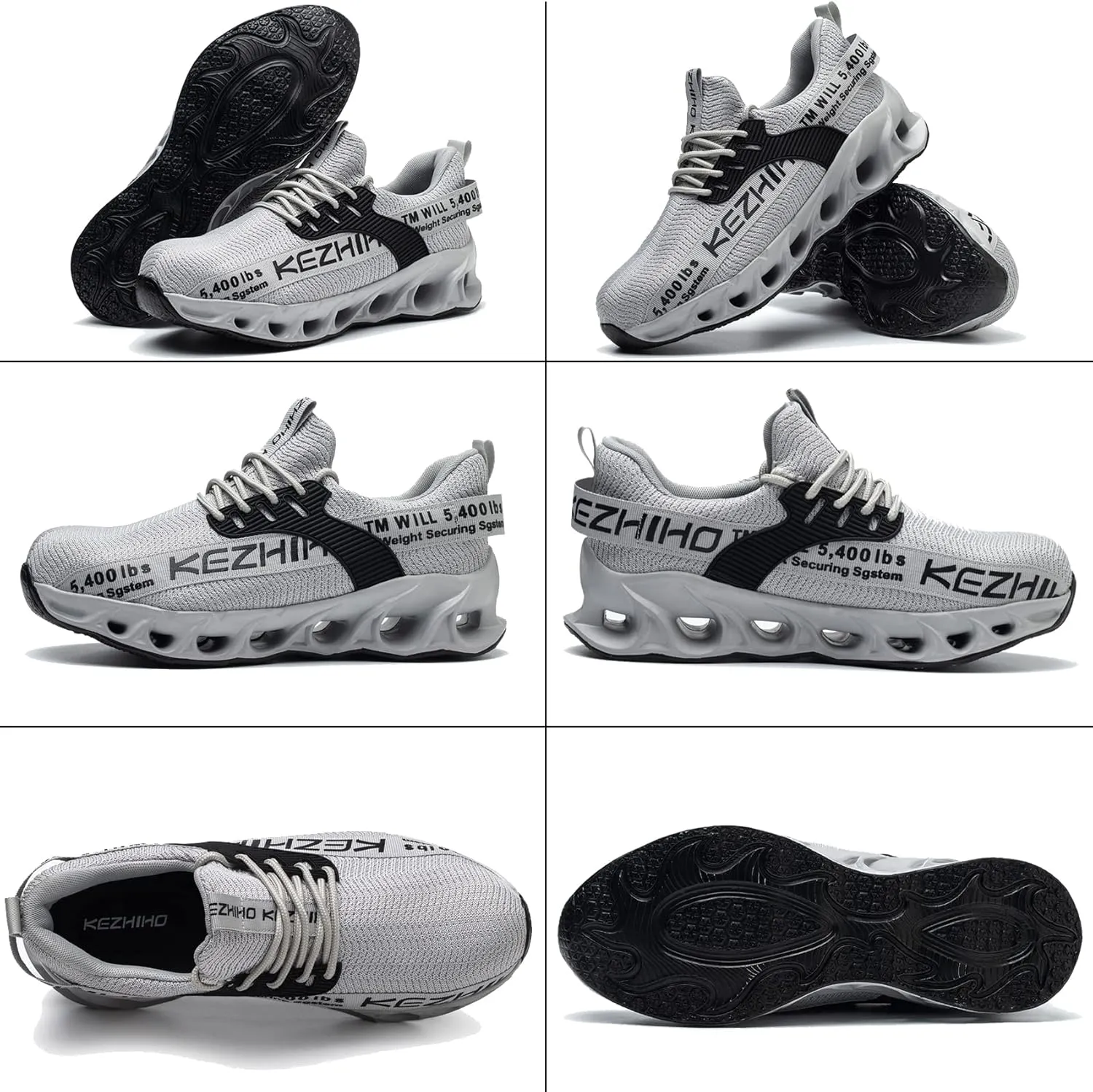 Kezhiho Steel Toe Shoes for Men Lightweight Comfortable Breathable Work Shoes Puncture Proof Slip Resistant Fashion Sneakers Indestructible Construction Industrial Safety Shoes