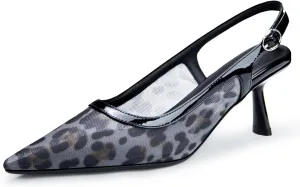 Kitten Heels for Women Closed Pointed Toe Heels Patent Leather Low Heel Slingback Dress Shoes Feature Adjustable Buckle for Date Party Work Office Comfortable Sexy Pumps Shoes