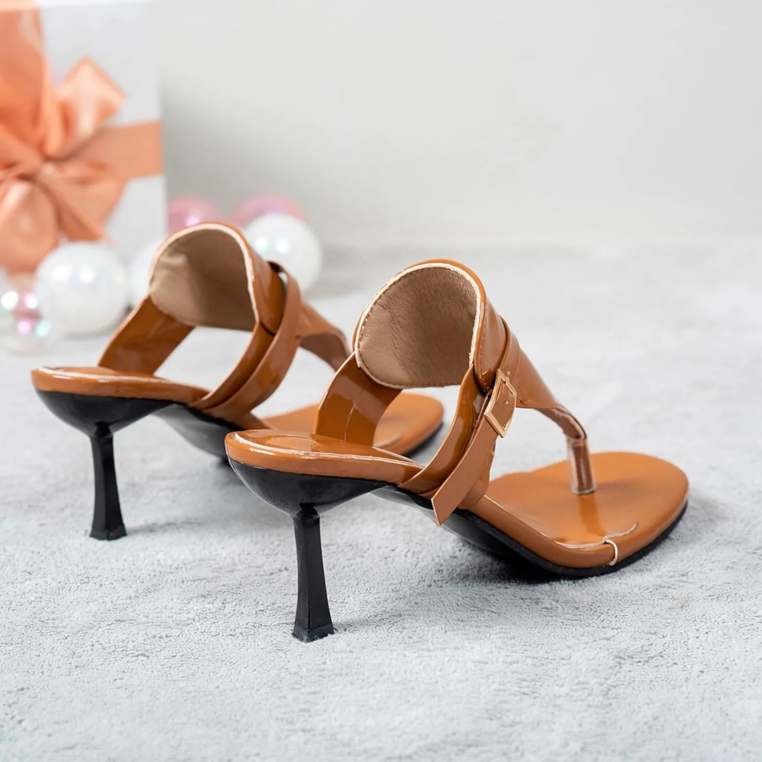 Ladies Summer Solid Colour Open Toe Clip Toe Fine Heeled Sandals Lightweight Large Size High Sandals Women under 20