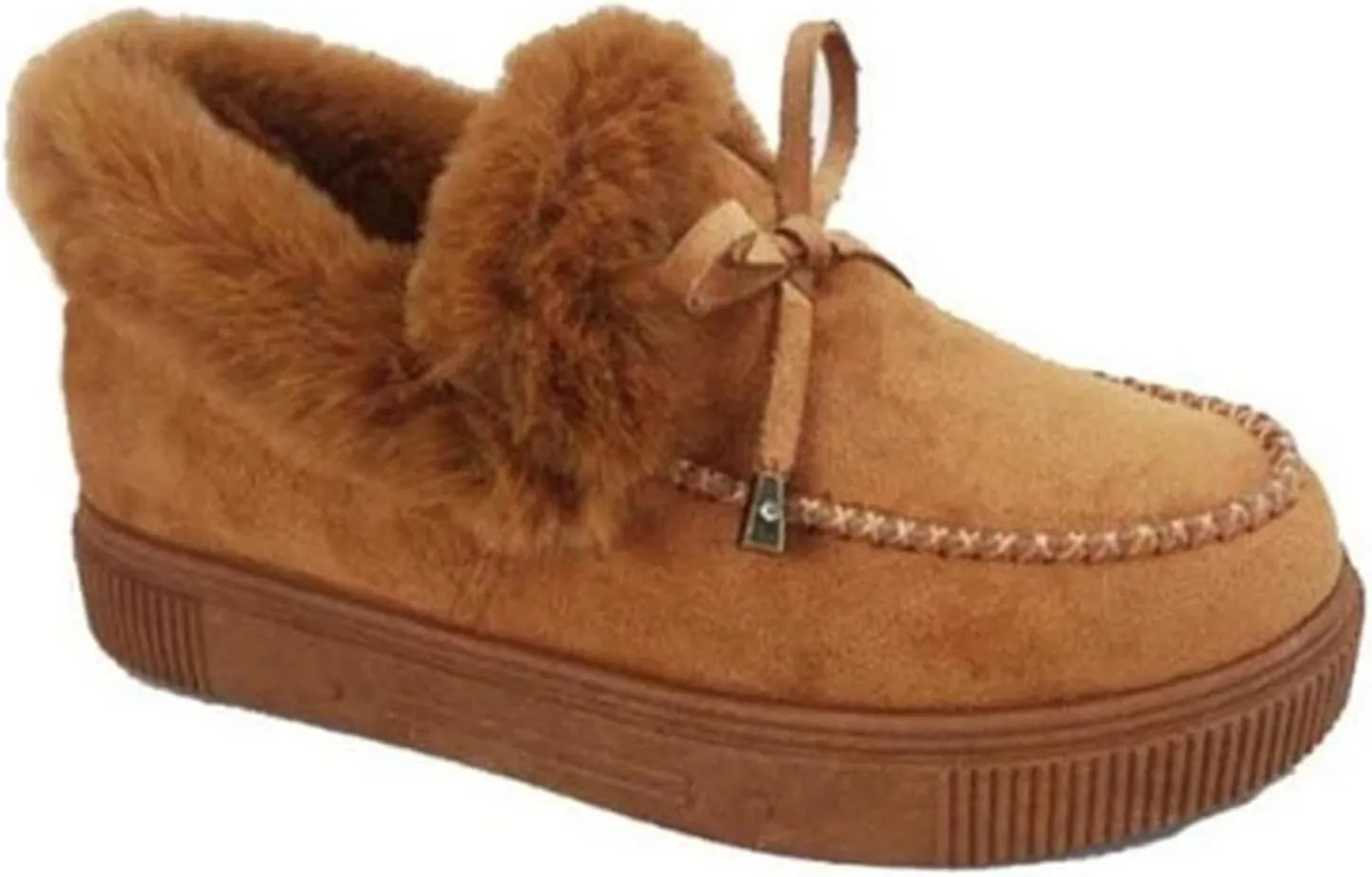 Ladmiple Winter Boots For Women Wide Width Snow Boots Warm Ankle Booties Comfort Slip On Outdoor Fur Lined Walking Shoes