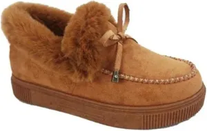 Ladmiple Winter Boots For Women Wide Width Snow Boots Warm Ankle Booties Comfort Slip On Outdoor Fur Lined Walking Shoes