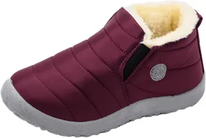Lausiuoe Snow Boots For Women Waterproof Insulated Non Slip Winter Shoes Slip On Ankle Booties Fur Lined Outdoor Sneakers