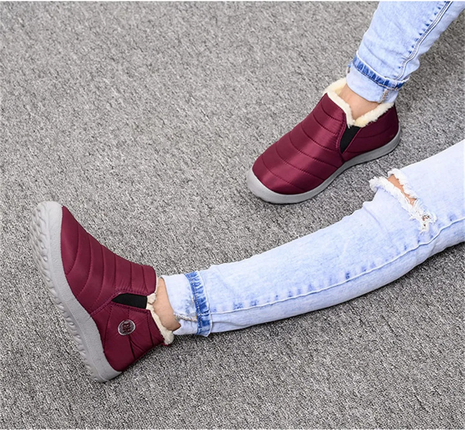 Lausiuoe Snow Boots For Women Waterproof Insulated Non Slip Winter Shoes Slip On Ankle Booties Fur Lined Outdoor Sneakers
