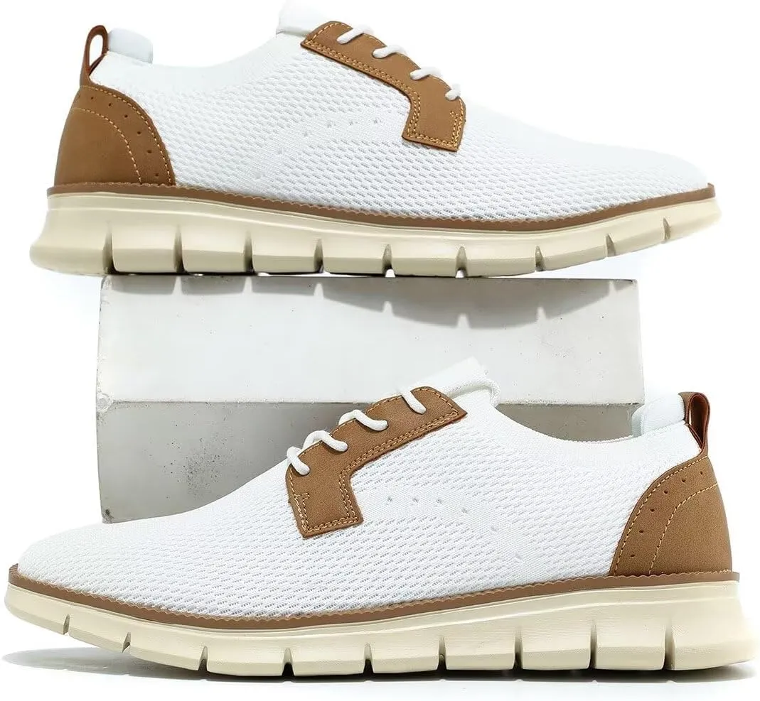 Mens Casual Oxfords Walking Shoes Fashion Mesh Dress Business Sneakers Work Comfortable Lightweight Soft Sole