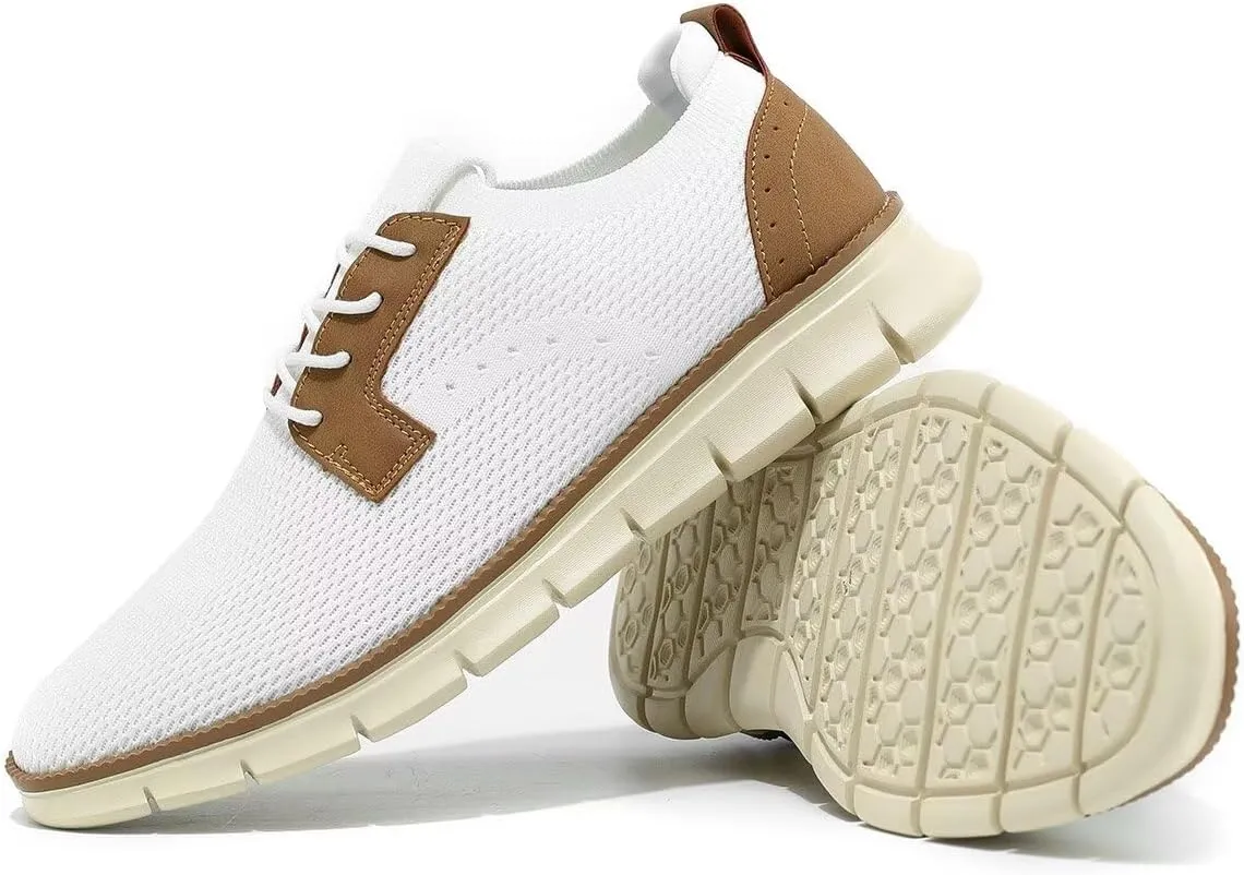Mens Casual Oxfords Walking Shoes Fashion Mesh Dress Business Sneakers Work Comfortable Lightweight Soft Sole