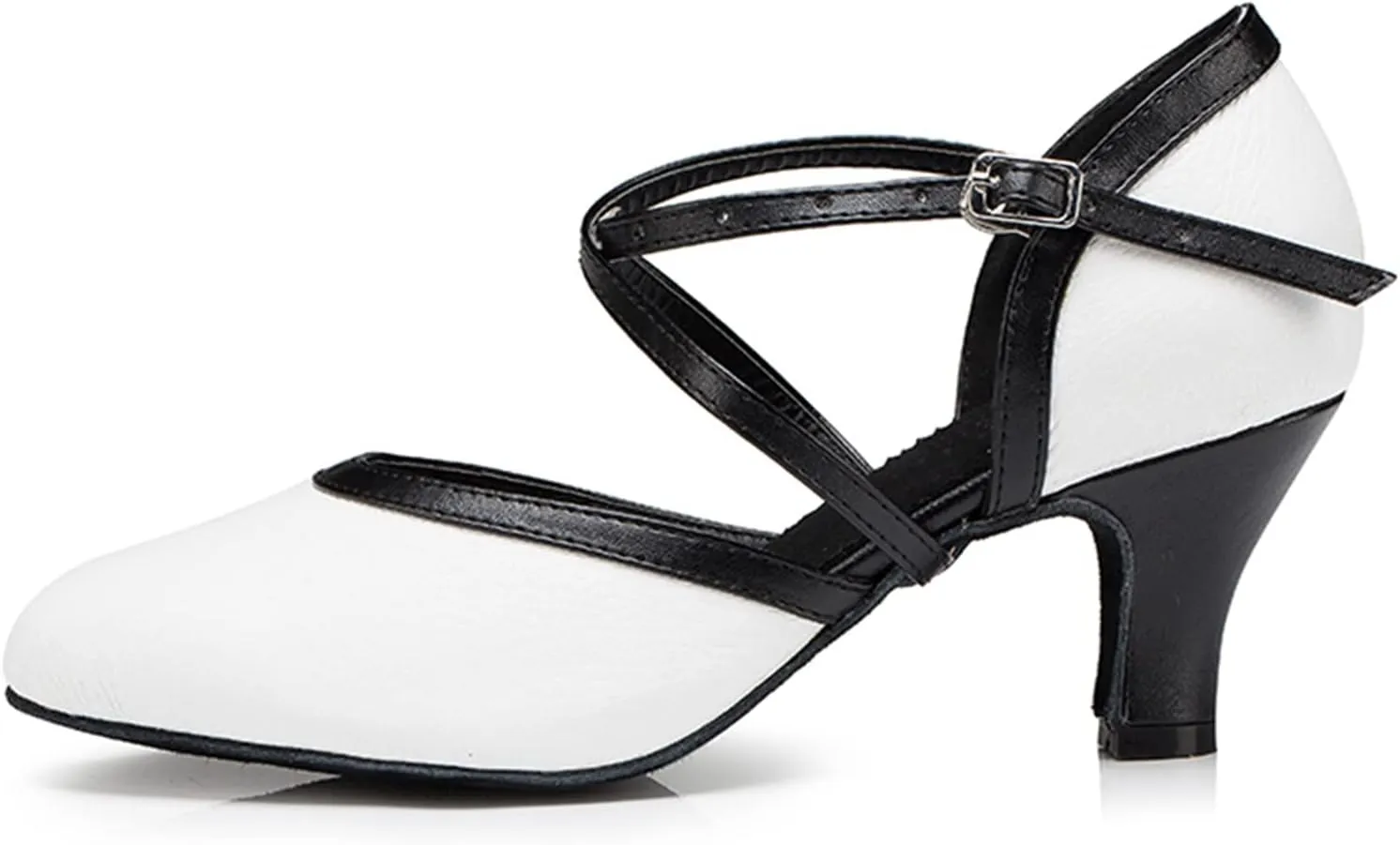Minishion Women's Closed Toe Dance Shoes Ankle Strap Formal Party Evening Pumps
