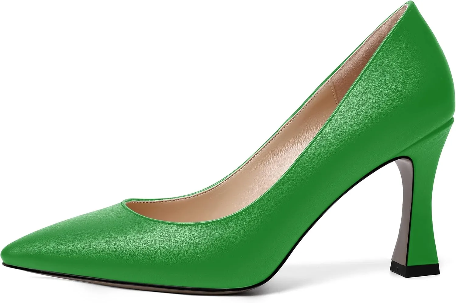 MOVINSTEPS Womens Slip On Pointed Toe Matte Sexy Wedding Spool High Heel Pumps Shoes 3.3 Inch
