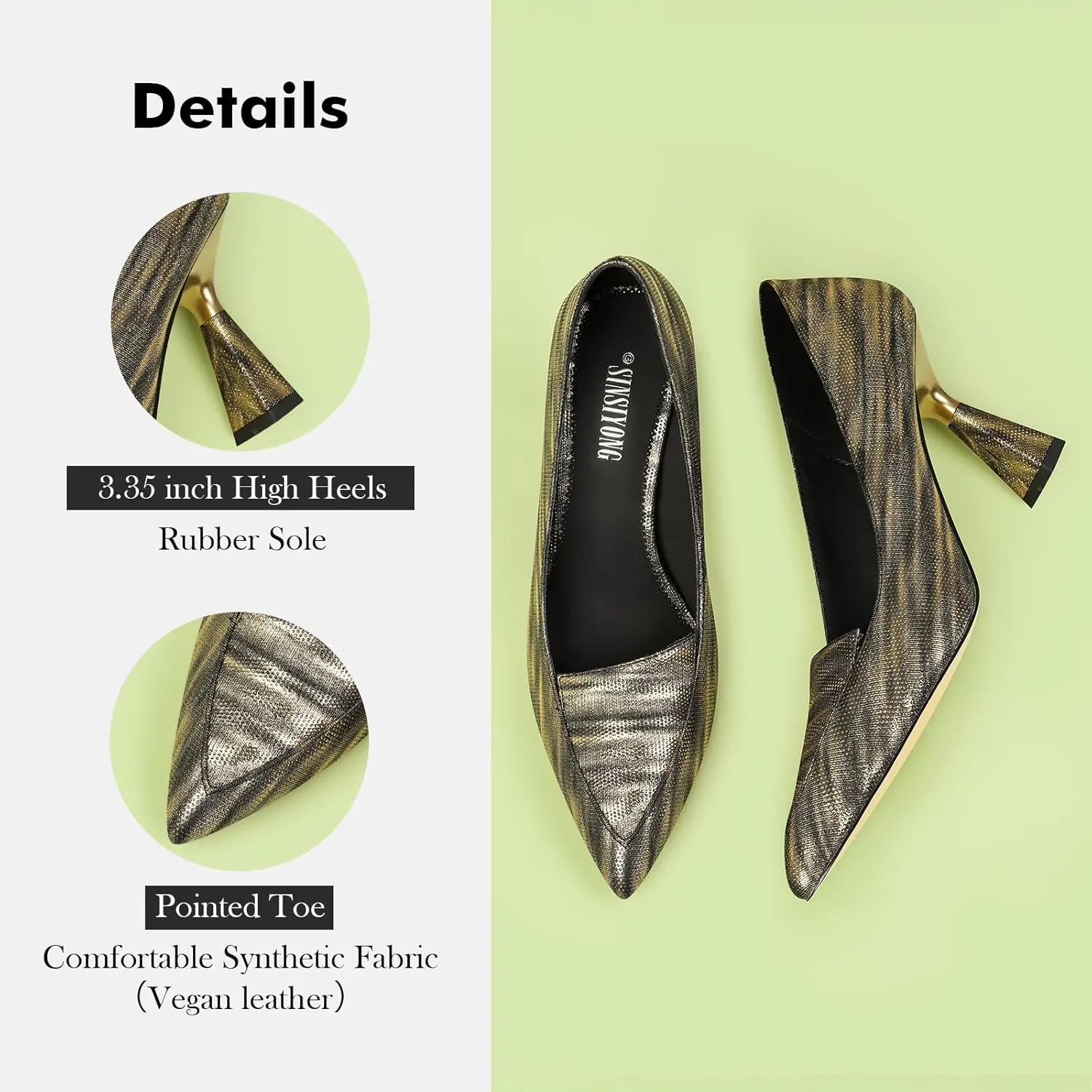Multicolor High Heels for Women Pointed Toe Stiletto Heel Pumps Comfortable Dress Shoes