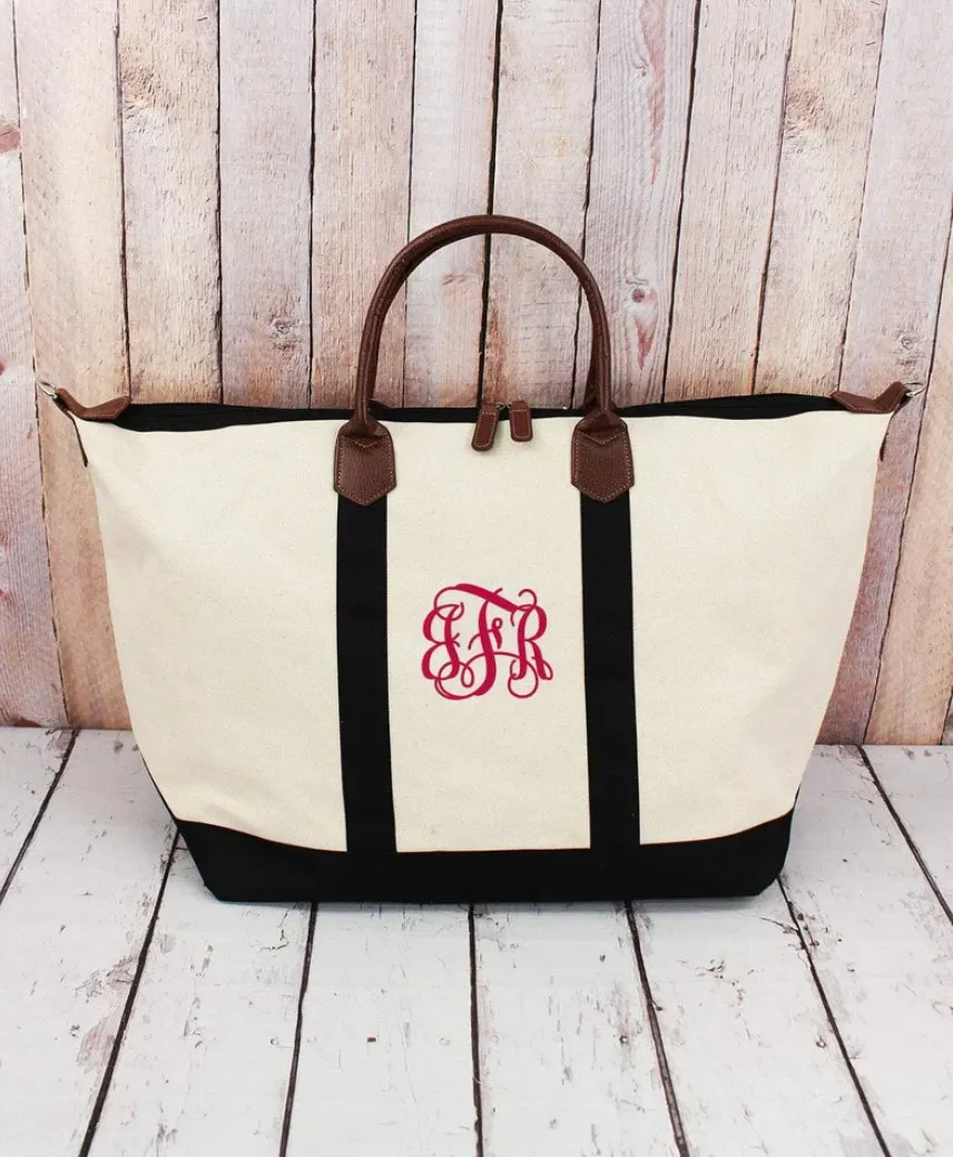 Myles Canvas Large Weekender/ Overnight Bag with Shoulder Strap