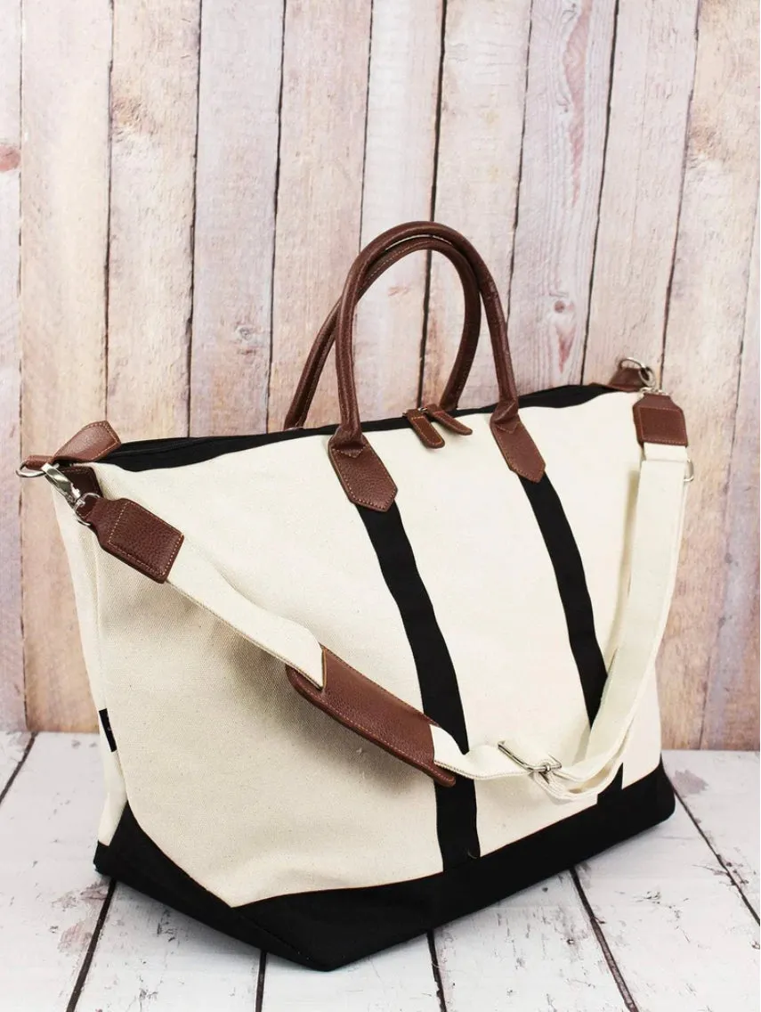 Myles Canvas Large Weekender/ Overnight Bag with Shoulder Strap