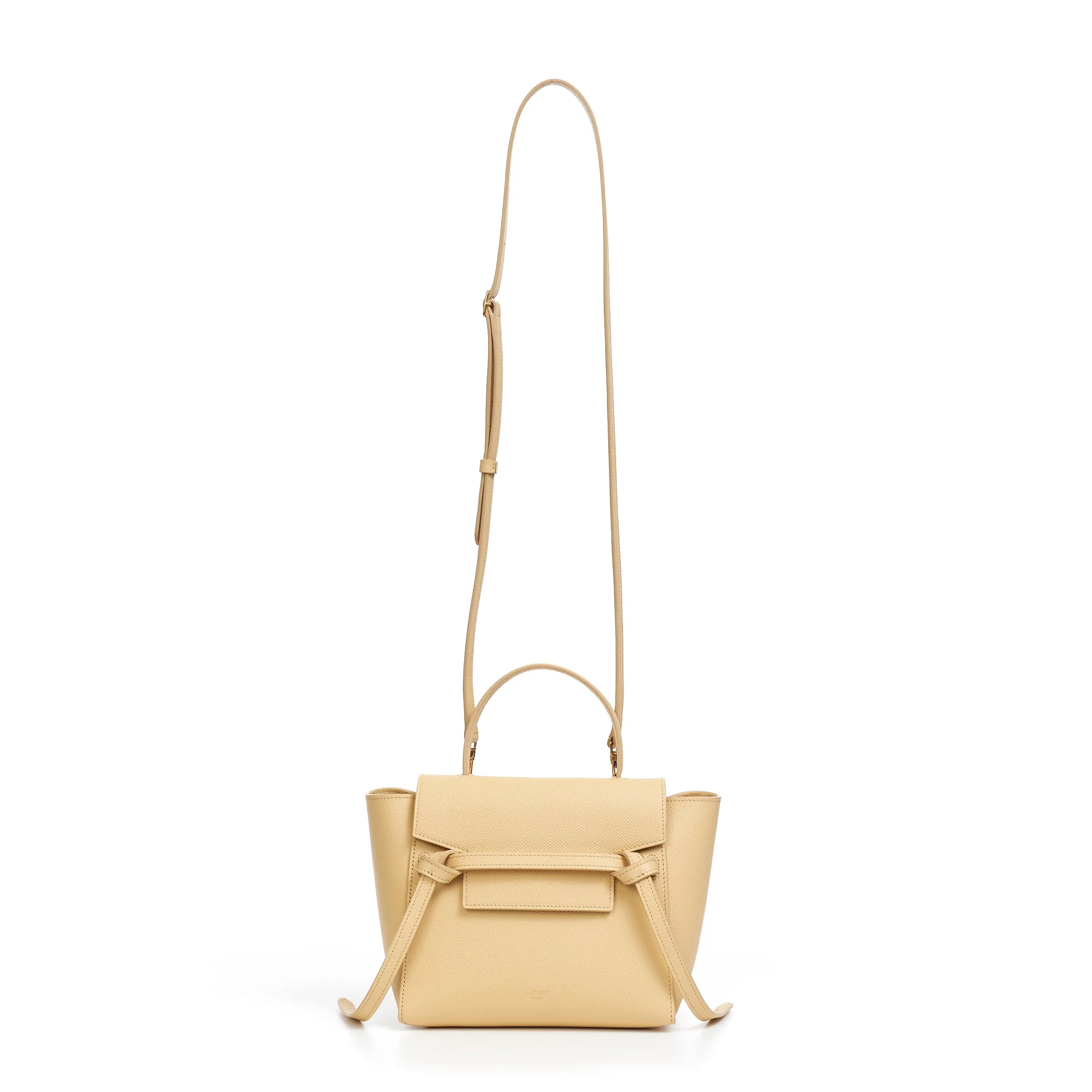 Nano Belt Bag In Pollen Yellow Grained Calfskin