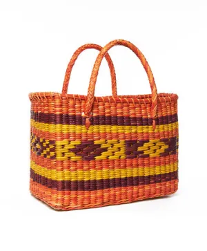 Orange Diamond Brazil Basket Tote