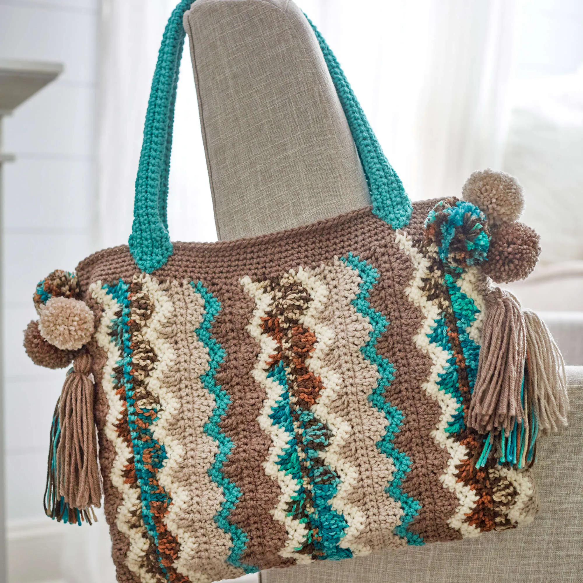 Red Heart Crochet Flame Stitch Bag