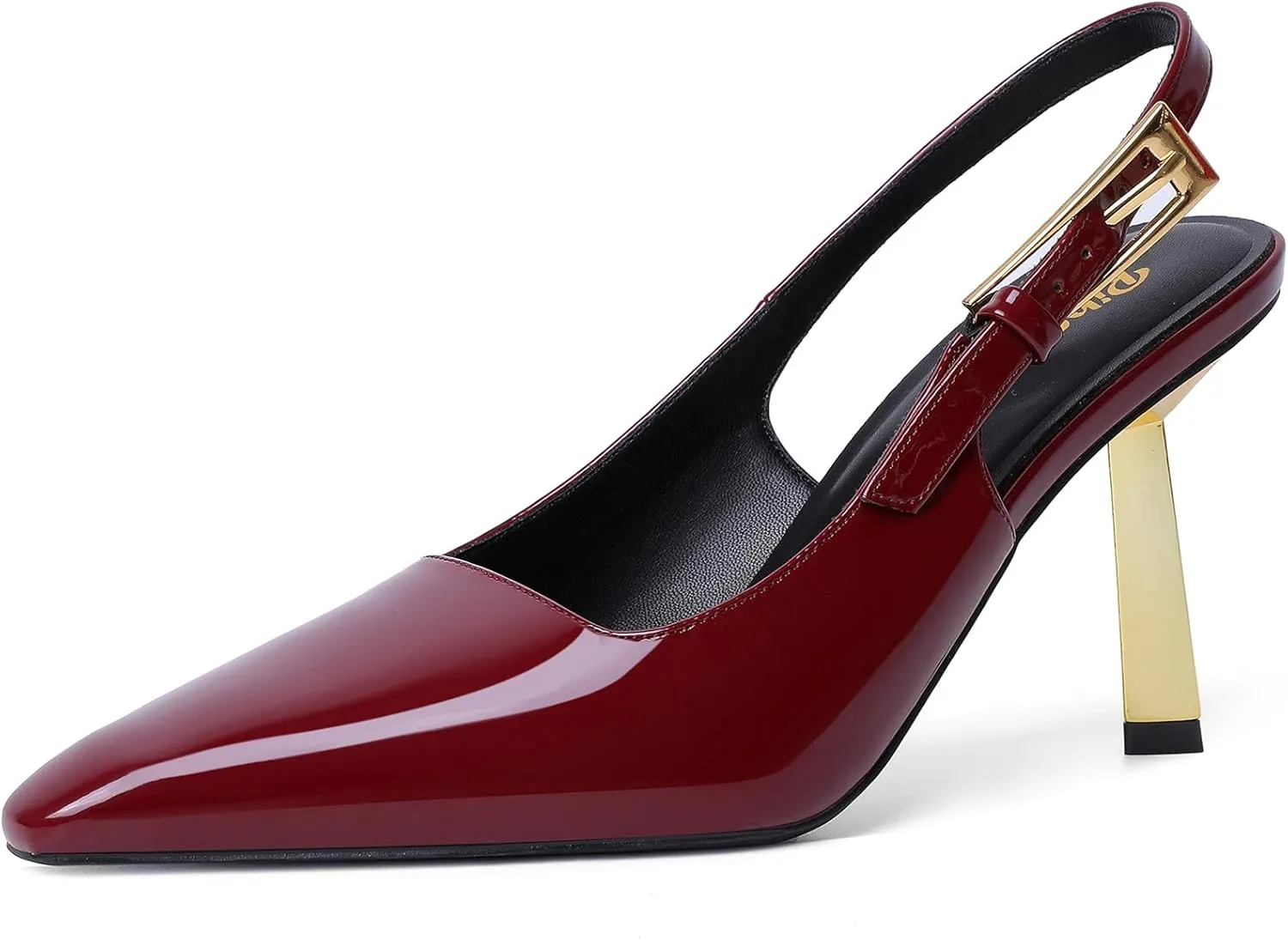 RIBONGZ Slingback Heels for Women Closed Pointed Toe Stiletto High Heels Dress Sexy Pumps Heeled Wedding Bride Prom Party Evening Dressy Shoes