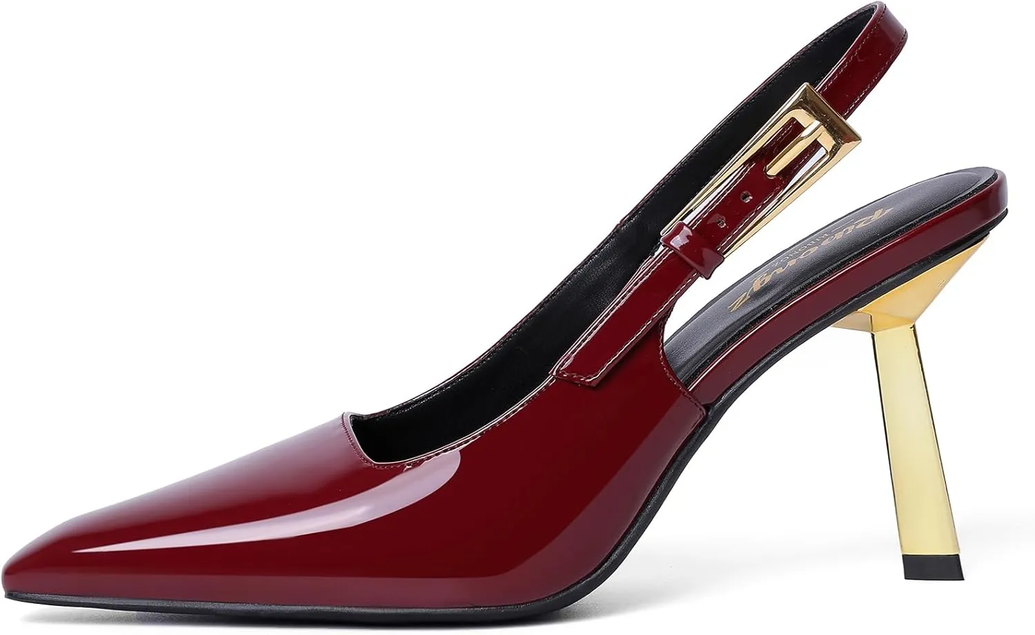 RIBONGZ Slingback Heels for Women Closed Pointed Toe Stiletto High Heels Dress Sexy Pumps Heeled Wedding Bride Prom Party Evening Dressy Shoes