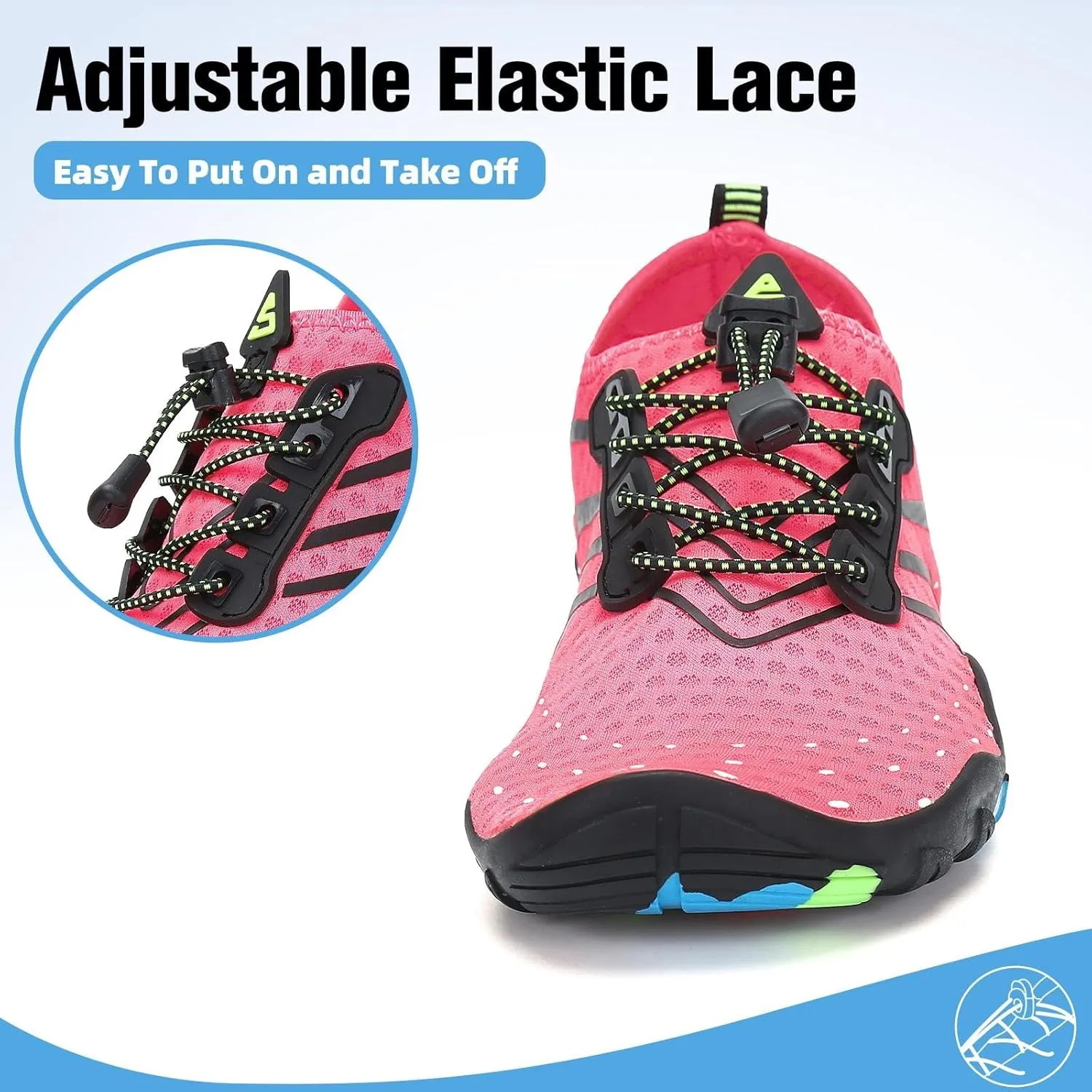 SAGUARO Quick-Dry Water Shoes for Women  Swim Shoes, Beach Shoes, Aqua Shoes with Lightweight, Breathable, Slip-Resistant Design for Pool & Outdoor Use