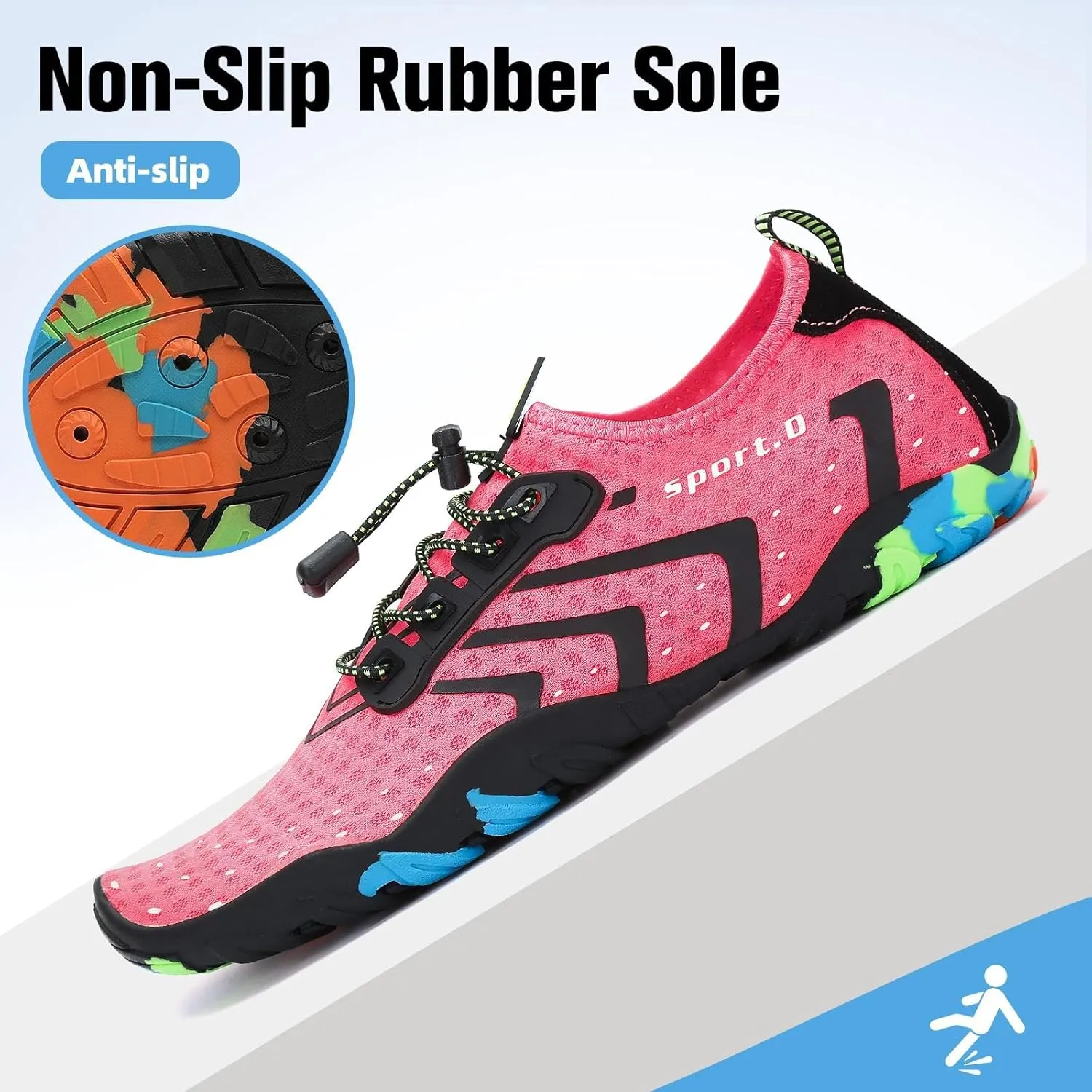 SAGUARO Quick-Dry Water Shoes for Women  Swim Shoes, Beach Shoes, Aqua Shoes with Lightweight, Breathable, Slip-Resistant Design for Pool & Outdoor Use
