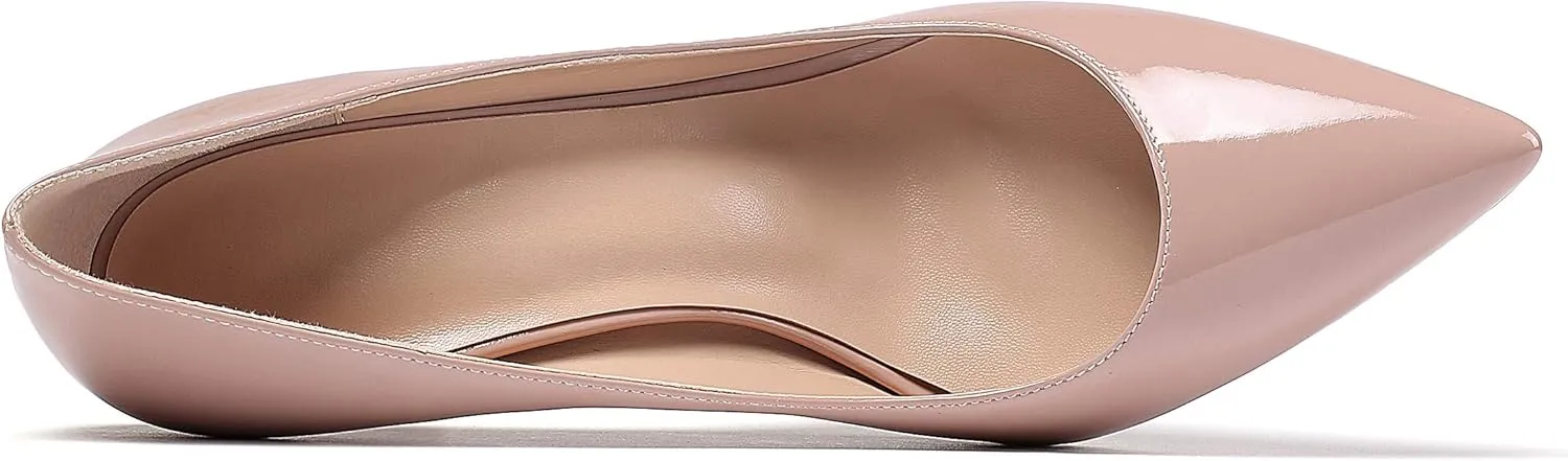 SAMMITOP Women's Pointed Toe Classic Pumps High Heels Slip On Office Party Evening Dress Shoes