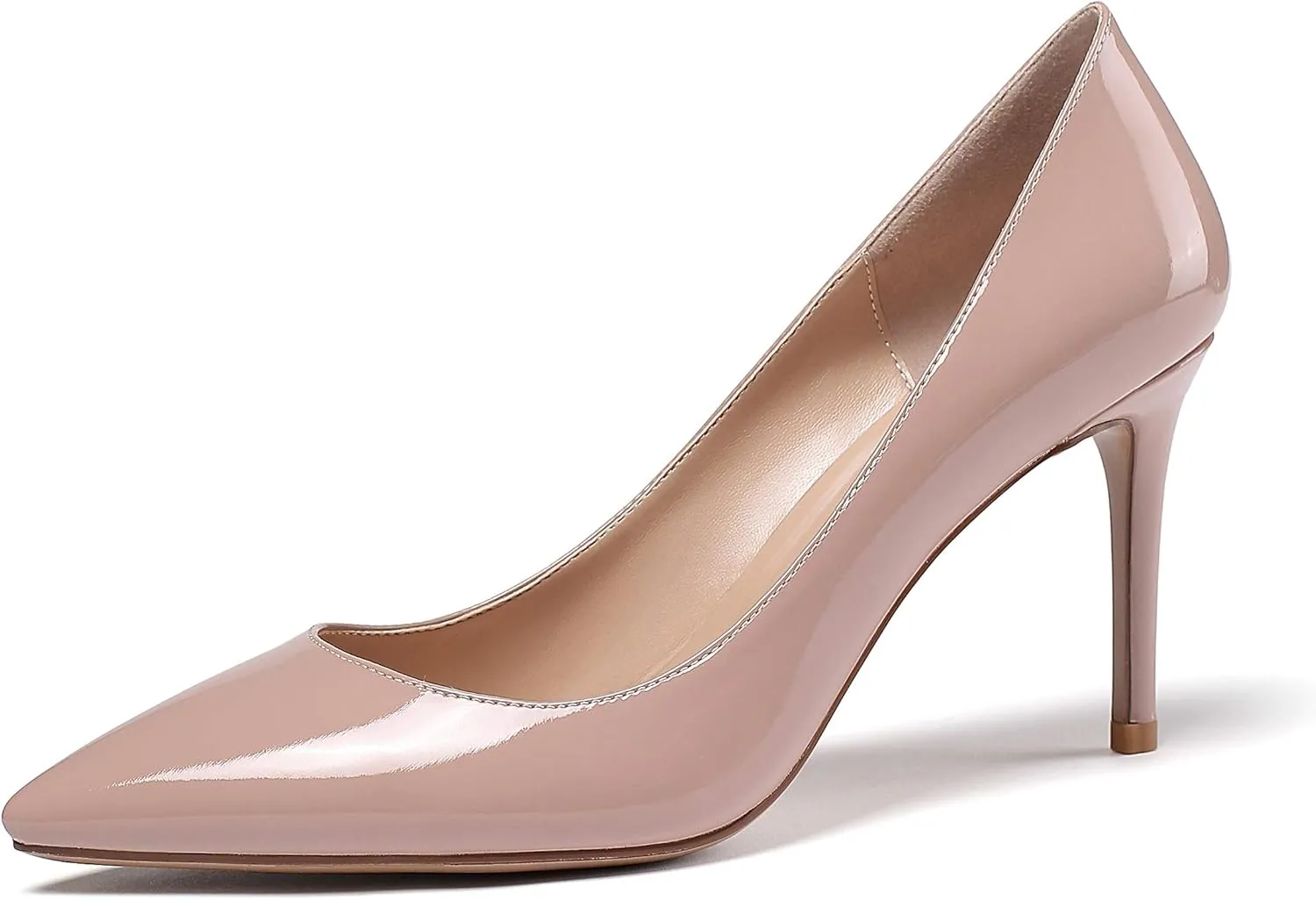 SAMMITOP Women's Pointed Toe Classic Pumps High Heels Slip On Office Party Evening Dress Shoes