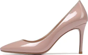 SAMMITOP Women's Pointed Toe Classic Pumps High Heels Slip On Office Party Evening Dress Shoes