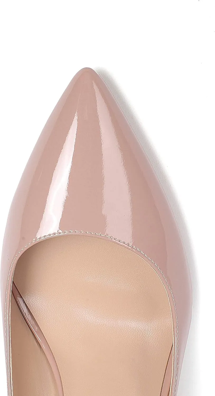 SAMMITOP Women's Pointed Toe Classic Pumps High Heels Slip On Office Party Evening Dress Shoes