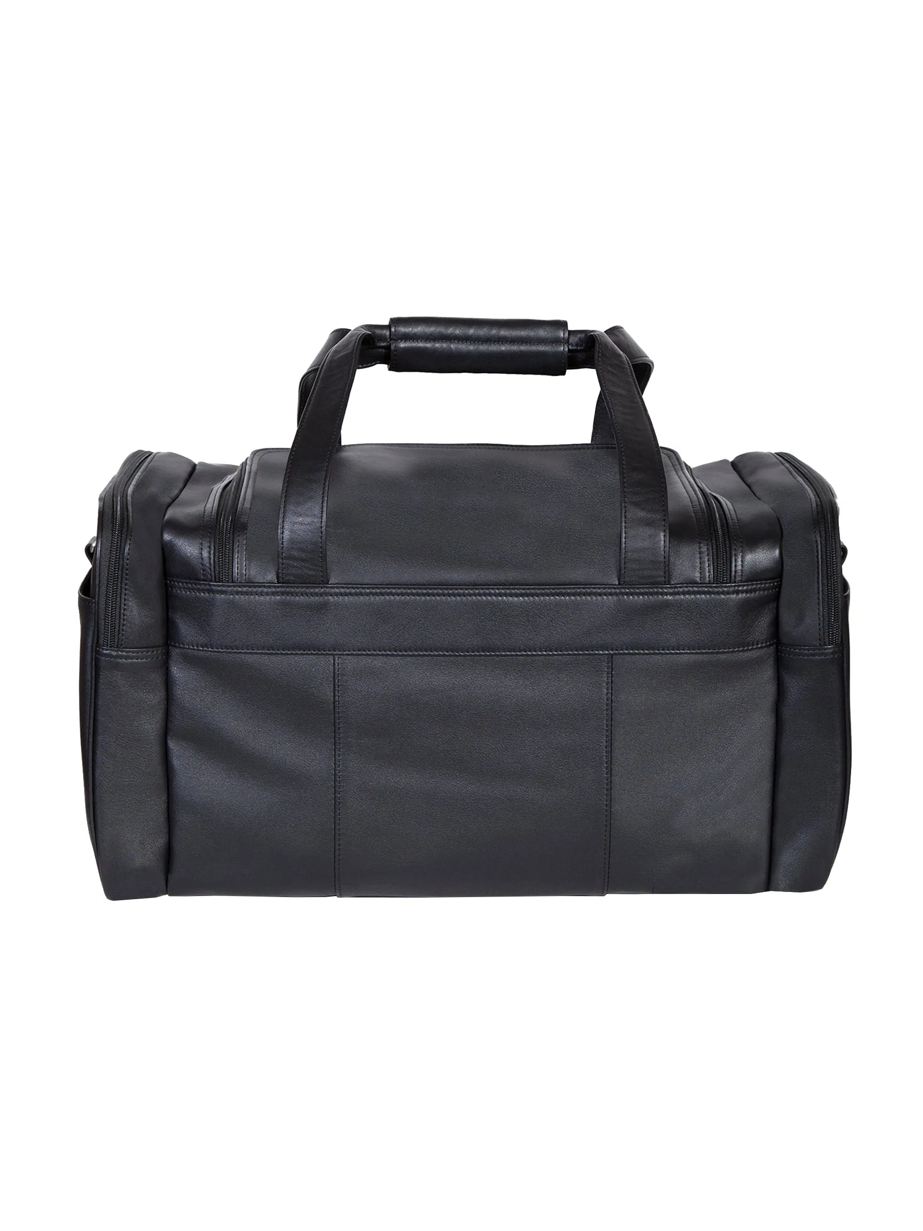 Scully Leather Soft Plonge Top Zip Duffel Bag Black