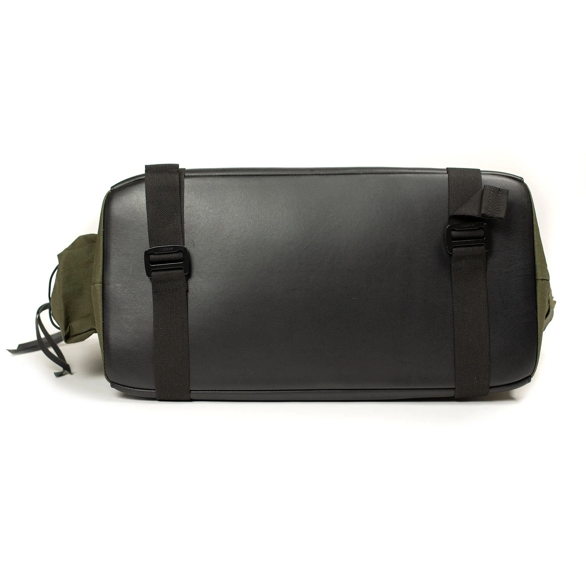 Seebag weekender in Nam olive canvas and Noiret black veg tan leather