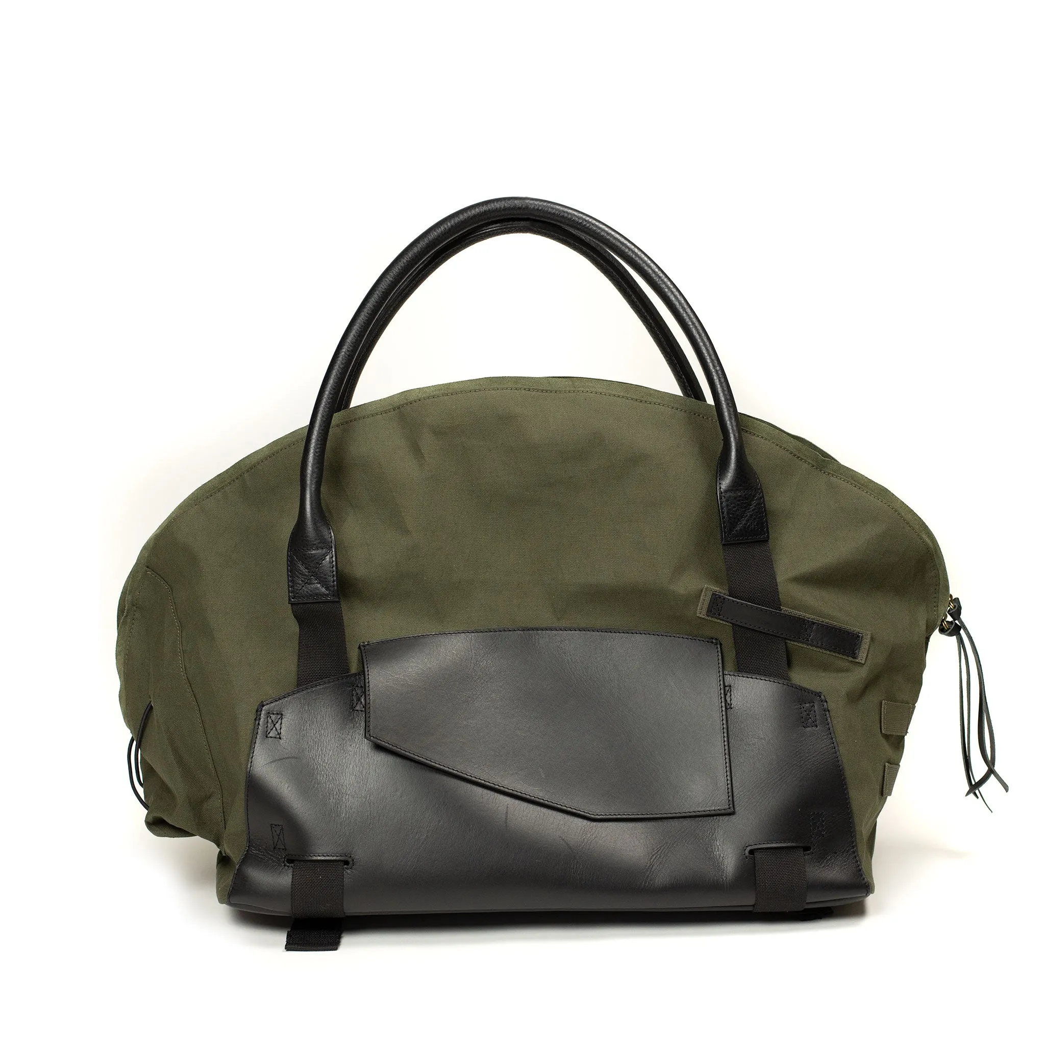 Seebag weekender in Nam olive canvas and Noiret black veg tan leather