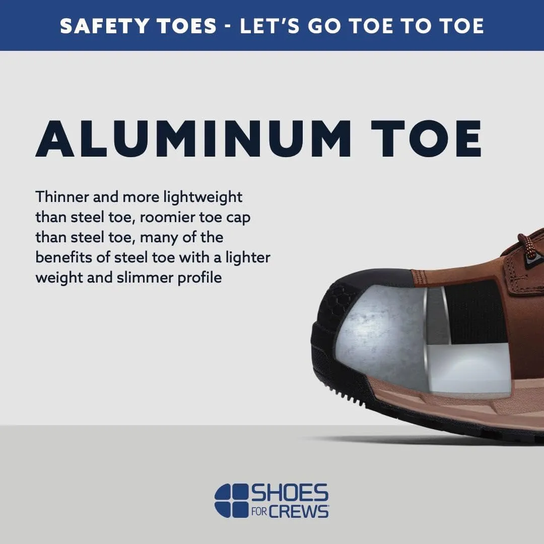 Shoes for Crews Bridgetown, Men's Aluminum Toe (at) Slip Resistant Work Shoes, Water Resistant Sneakers, Black