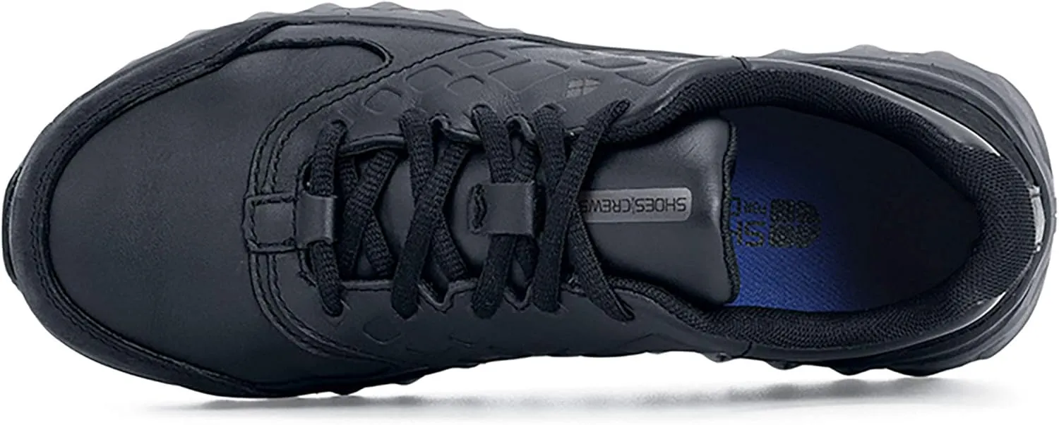 Shoes for Crews Bridgetown, Men's Aluminum Toe (at) Slip Resistant Work Shoes, Water Resistant Sneakers, Black